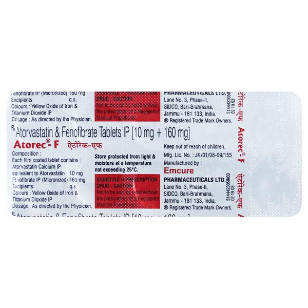 Atorec F Tablet 10'S - Global Surgicals