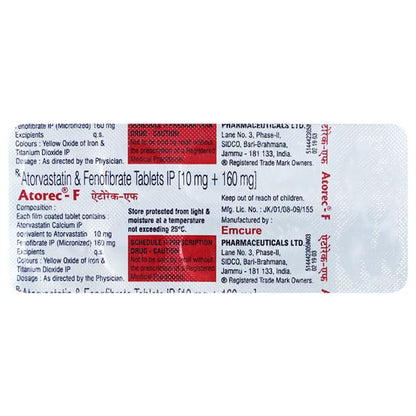 Atorec F Tablet 10'S - Global Surgicals