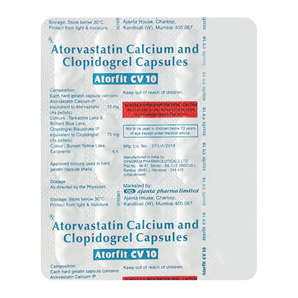 ATORFIT CV 10 Capsule 15's - Global Surgicals