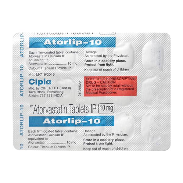 Atorlip 10mg Tablet 15'S - Global Surgicals