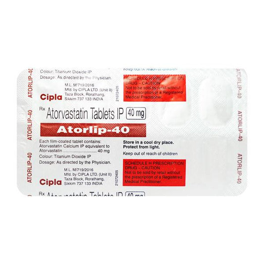 Atorlip 40mg Tablet 10'S - Global Surgicals