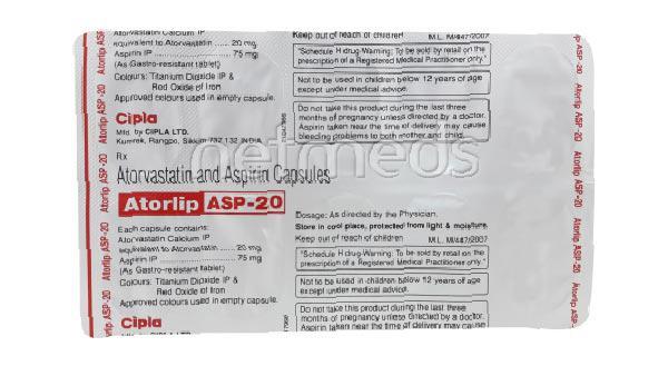 Atorlip Asp 20mg Capsule 10'S - Global Surgicals
