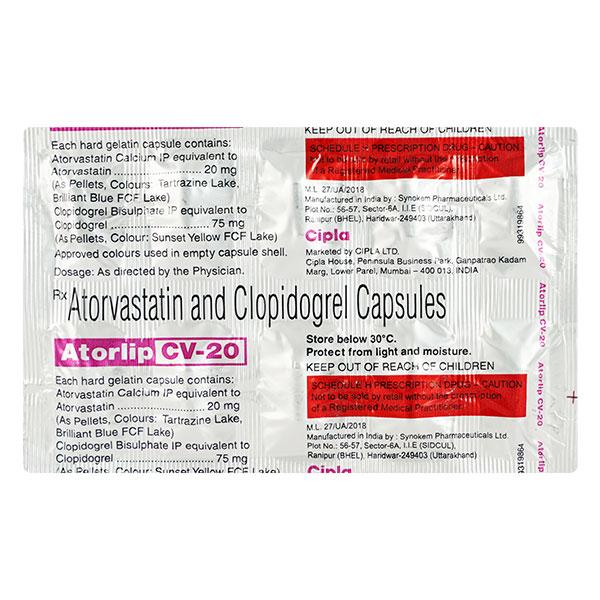 ATORLIP CV 20mg Capsule 10's - Global Surgicals