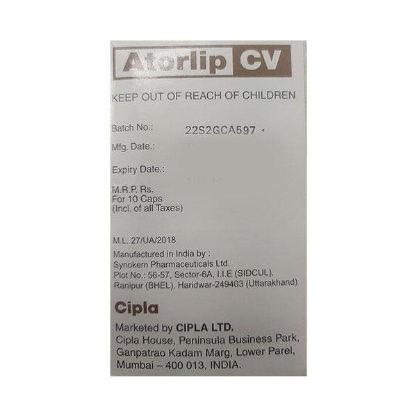 Atorlip CV Capsule 10'S - Global Surgicals