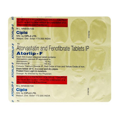 Atorlip F 10mg Tablet 15'S - Global Surgicals