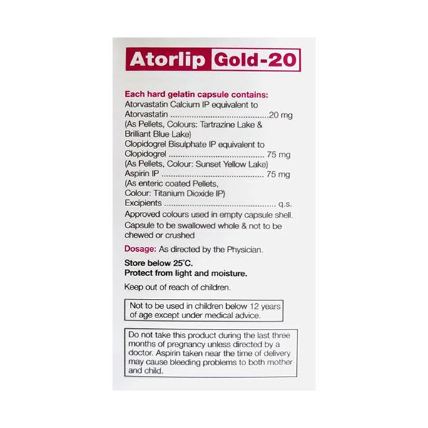 ATORLIP GOLD 20 Capsule 10's - Global Surgicals