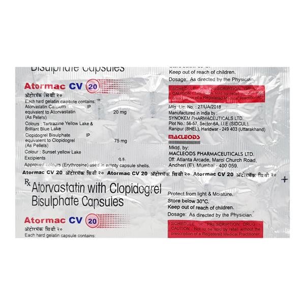 Atormac CV 20mg Capsule 10'S - Global Surgicals