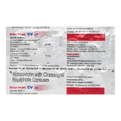 Atormac CV 20mg Capsule 10'S - Global Surgicals