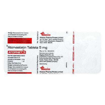 ATORNET 5mg Tablet 10's - Global Surgicals