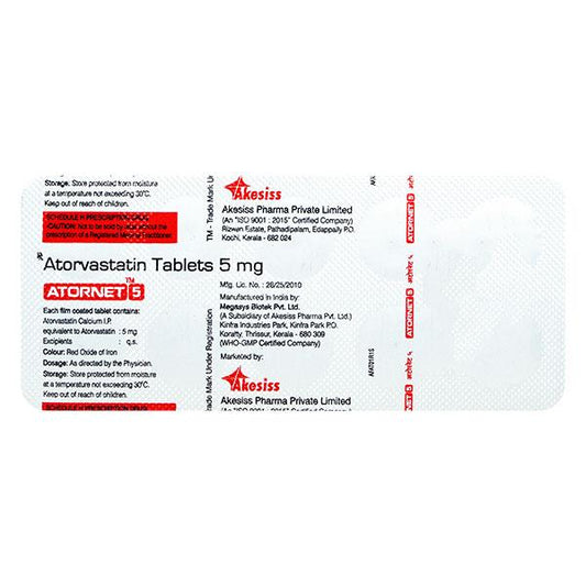 ATORNET 5mg Tablet 10's - Global Surgicals
