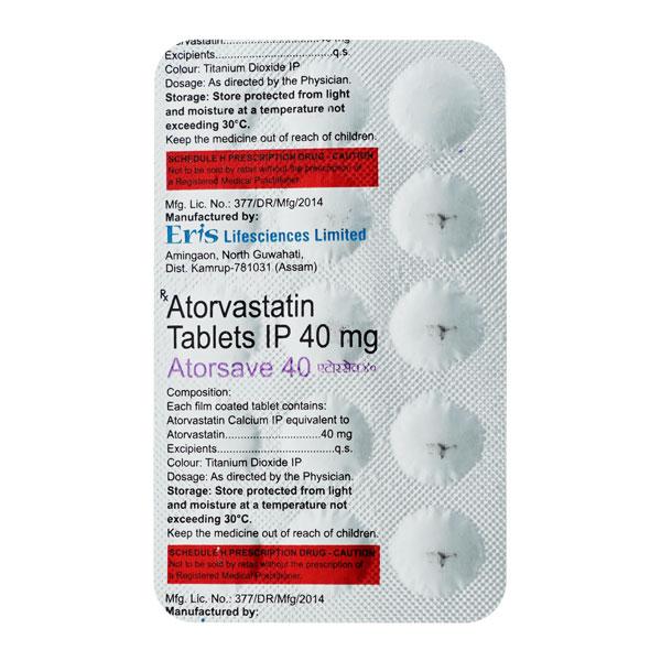 Atorsave 40mg Tablet 15'S - Global Surgicals