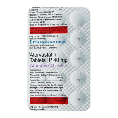 Atorsave 40mg Tablet 15'S - Global Surgicals