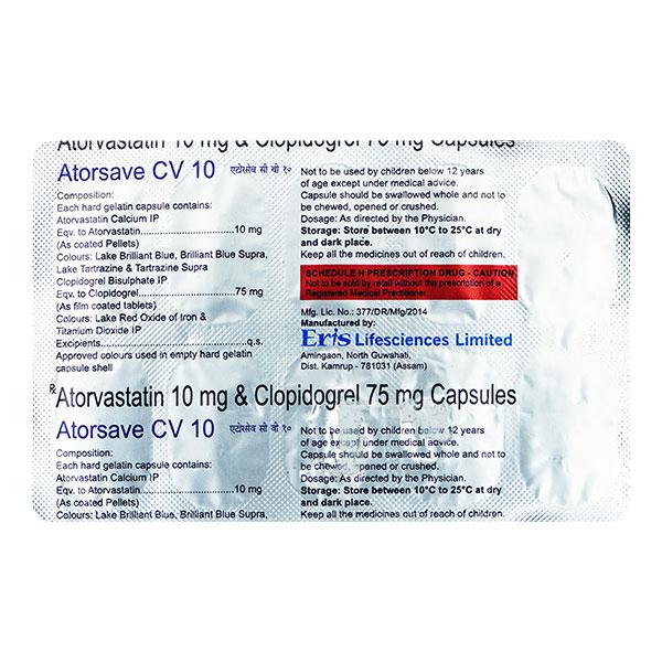 Atorsave CV 10mg Capsule 10'S - Global Surgicals