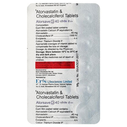 Atorsave D 40mg Tablet 15'S - Global Surgicals