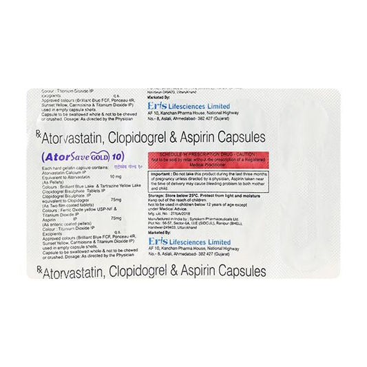 Atorsave Gold 10mg Capsule 10'S - Global Surgicals
