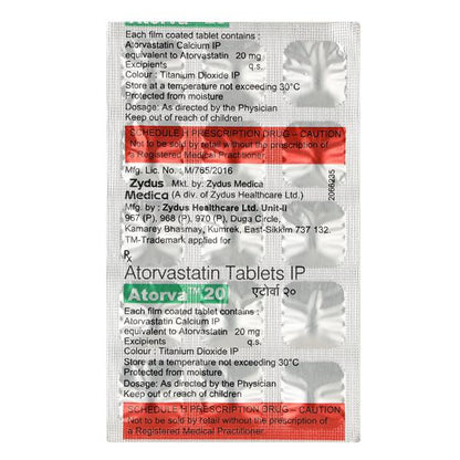 ATORVA 20mg Tablet 15's - Global Surgicals