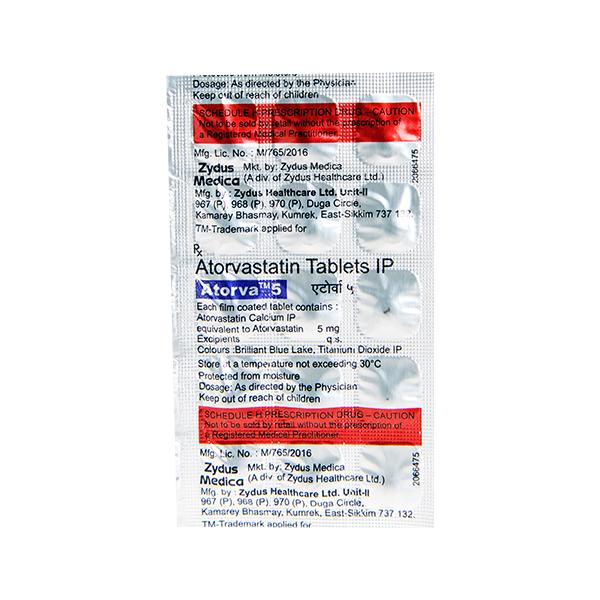 ATORVA 5mg Tablet 15's - Global Surgicals