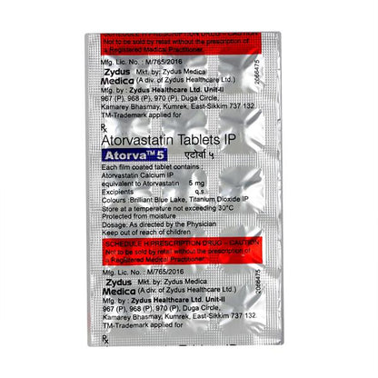 ATORVA 5mg Tablet 15's - Global Surgicals