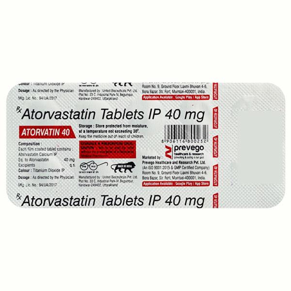 ATORVATIN 40 Tablet 10's - Global Surgicals