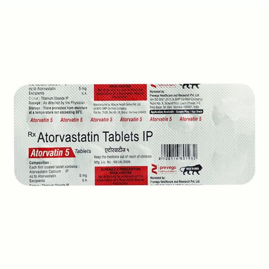 ATORVATIN 5 Tablet 10's - Global Surgicals