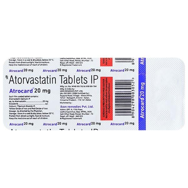ATROCARD 20mg Tablet 10's - Global Surgicals