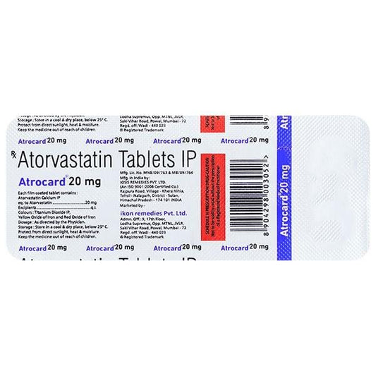 ATROCARD 20mg Tablet 10's - Global Surgicals