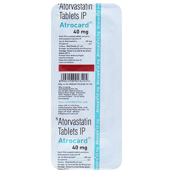 ATROCARD 40mg Tablet 10's - Global Surgicals