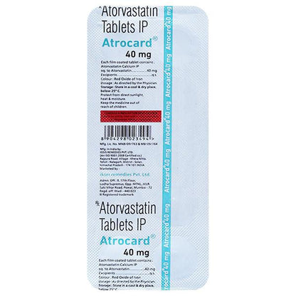 ATROCARD 40mg Tablet 10's - Global Surgicals