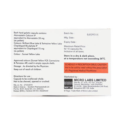 Avas CV 20mg Capsule 10'S - Global Surgicals