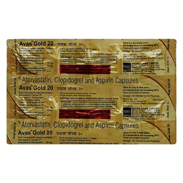 AVAS GOLD 20 Capsule 10's - Global Surgicals