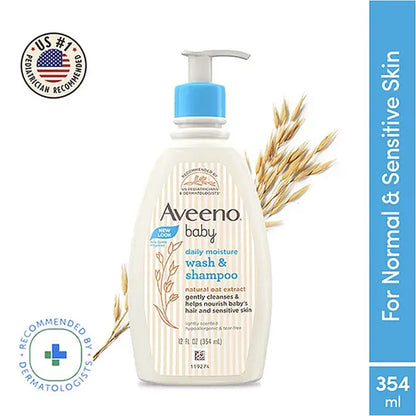 Aveeno Baby Daily Moisture Wash & Shampoo 354 ml