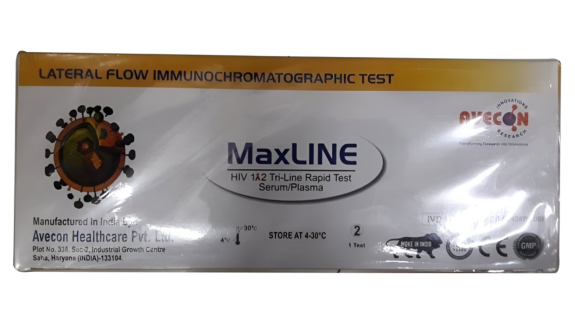 Avecon Maxline HIV 1/2 Triline Rapid Card - Global Surgicals