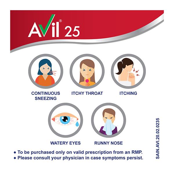 Avil 25mg Tablet 15'S - Global Surgicals