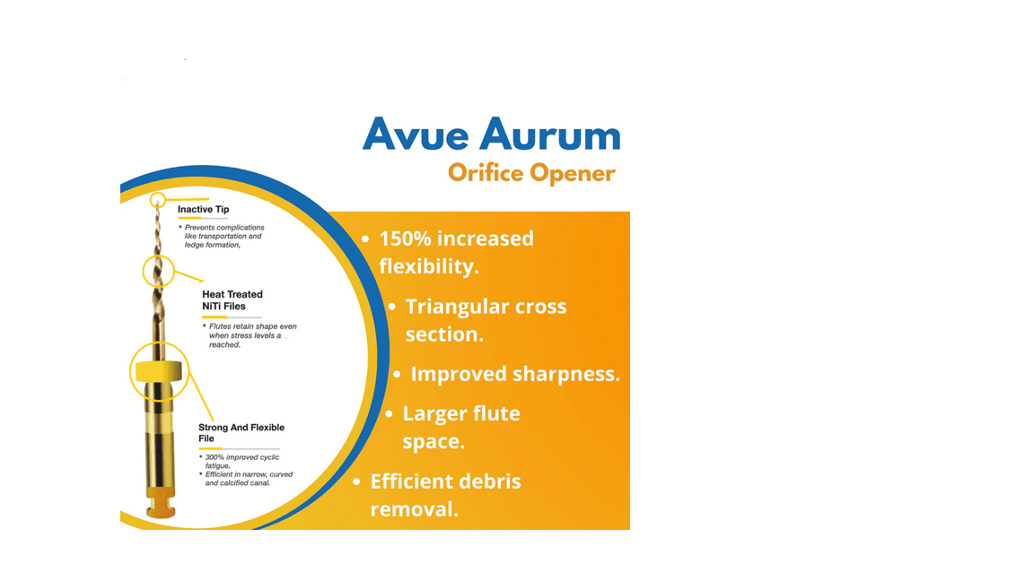 Avue AvueAurum Gold Heat Treated NiTi Rotary Files - Global Surgicals
