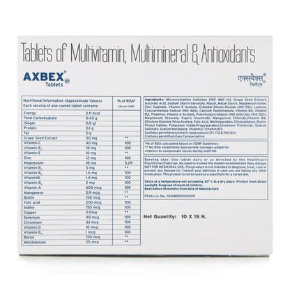 AXBEX NF Tablet 15's - Global Surgicals