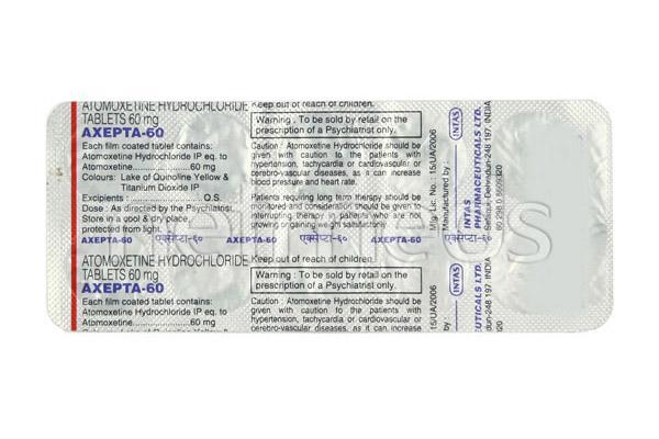 Axepta 60mg Tablet 10'S - Global Surgicals