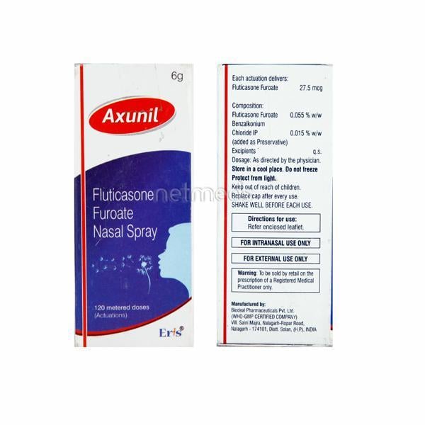 Axunil 27.5Mcg Nasal Spray 120Mdi - Global Surgicals