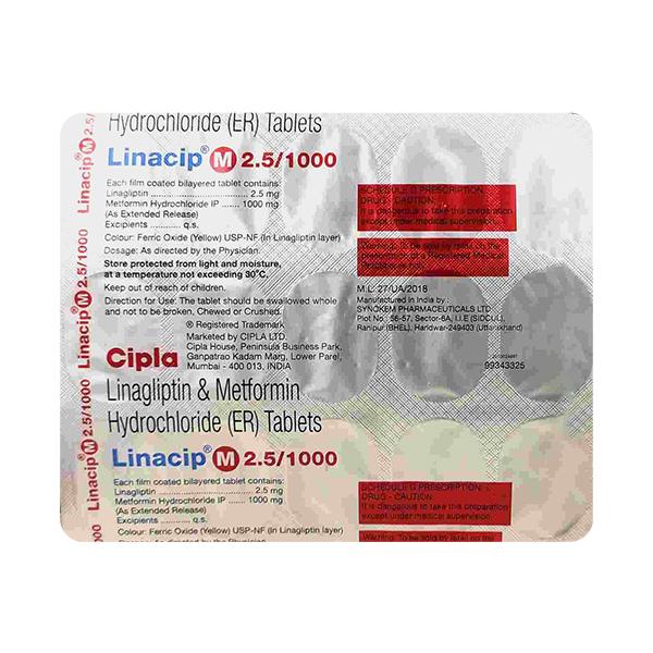 LINACIP M 2.5/1000 Tablet 15's