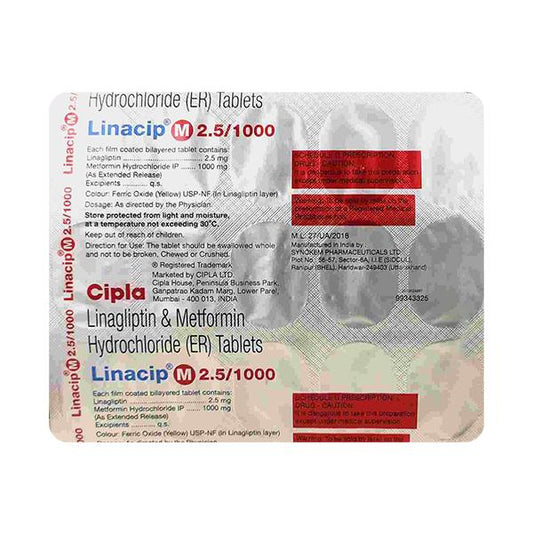 LINACIP M 2.5/1000 Tablet 15's