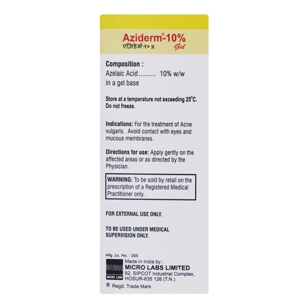 Aziderm 10% Gel 15gm - Global Surgicals
