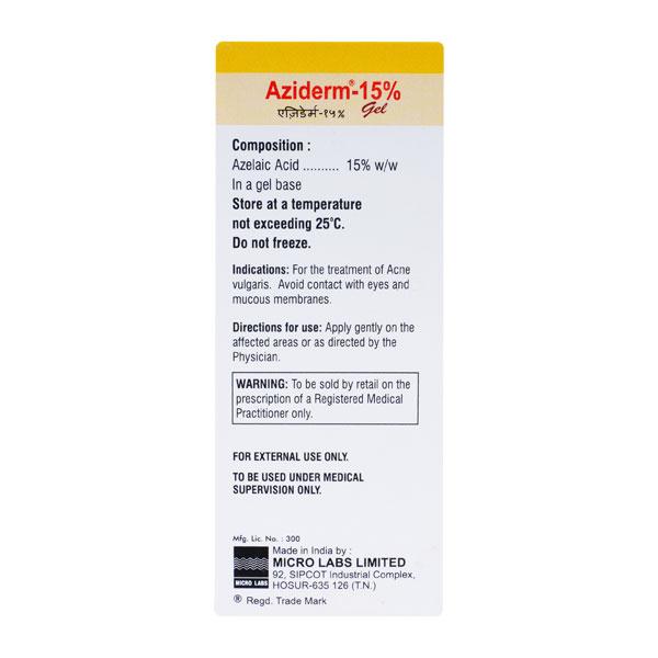 Aziderm 15% Gel 15gm - Global Surgicals