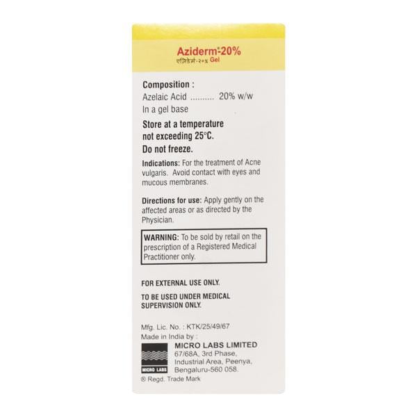 Aziderm 20% Gel 15gm - Global Surgicals