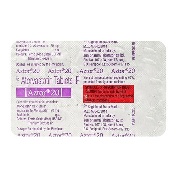 Aztor 20mg Tablet 15'S - Global Surgicals