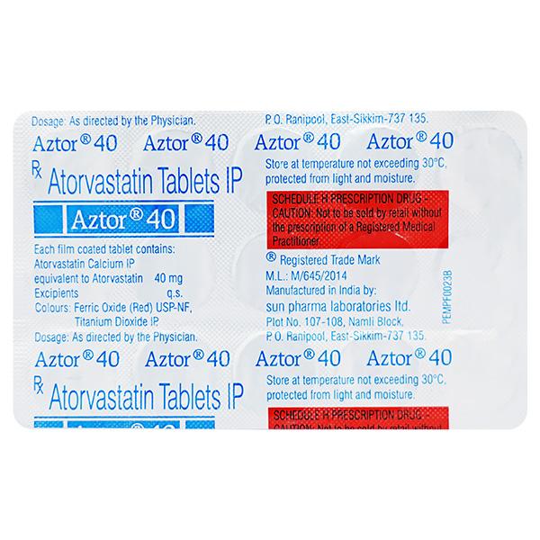 Aztor 40mg Tablet 15'S - Global Surgicals