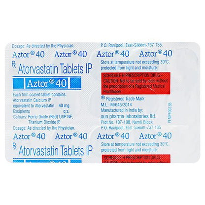 Aztor 40mg Tablet 15'S - Global Surgicals
