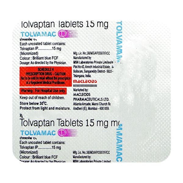 Tolvamac 15mg Tablet 4'S
