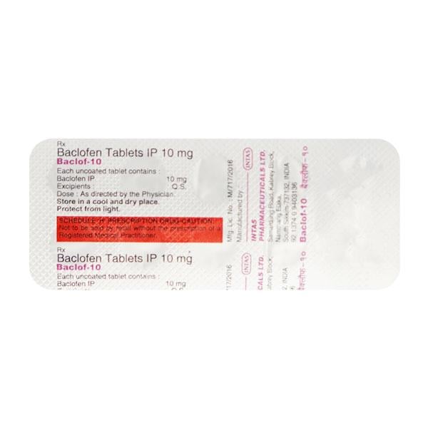 Baclof 10mg Tablet 10'S