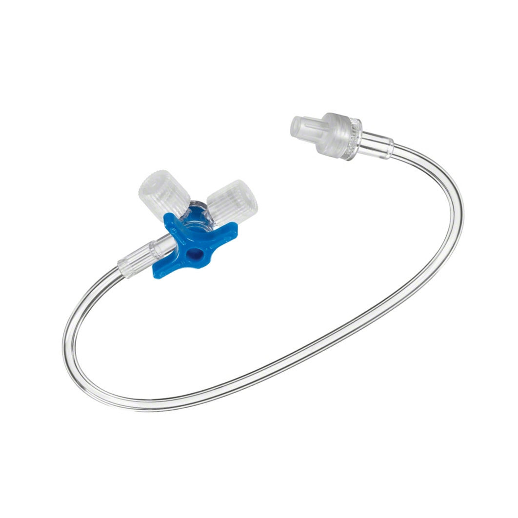 B Braun Discofix 3 Way Blue Extension Tube Stopcock - Global Surgicals