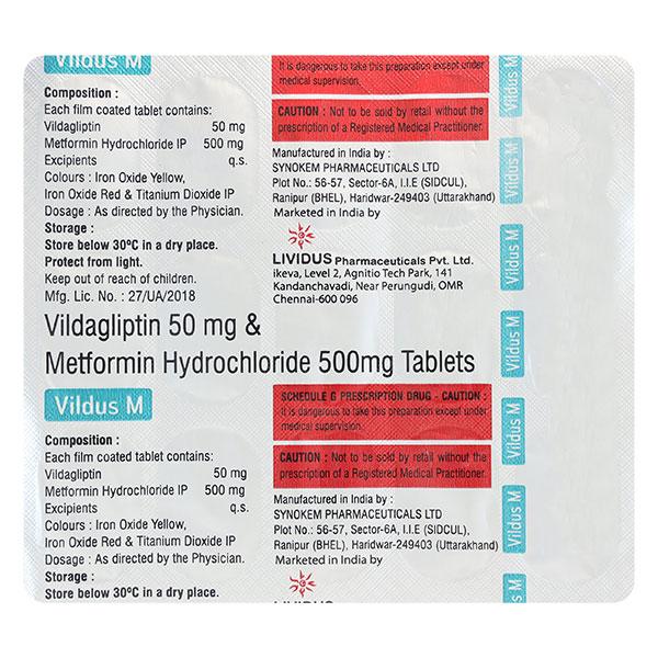 VILDUS M 500mg Tablet 15's