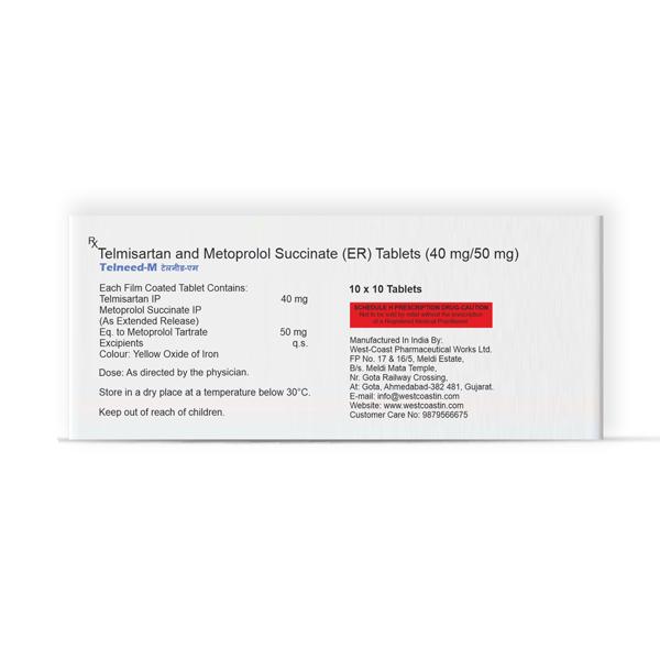 TELNEED M 40/50mg Tablet 10's